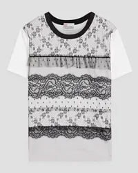 RED Valentino Layered lace and cotton-jersey T-shirt - White White