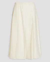 Jil Sander Pleated wool-blend felt midi skirt - White White