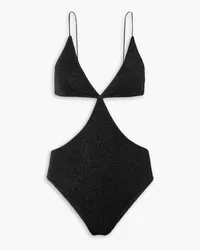 Oséree Lumière cutout metallic swimsuit - Black Black