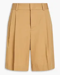 Vince Pleated TENCEL™-blend twill shorts - Brown Brown