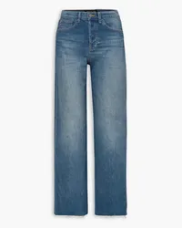 Veronica Beard Taylor frayed high-rise wide-leg jeans - Blue Blue