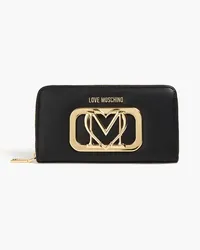 Moschino Embellished faux leather wallet - Black Black