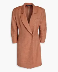 Zeynep Arcay Wool and silk-blend tweed mini wrap dress - Orange Orange