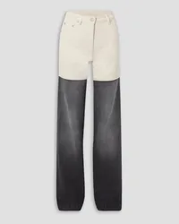 Peter Do Two-tone high-rise straight-leg jeans - White White