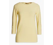 Cotton and cashmere-blend sweater - Yellow