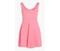 Flared stretch-jersey mini dress - Pink