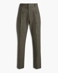 Acne Studios Tapered pleated checked wool-blend pants - Neutral Neutral