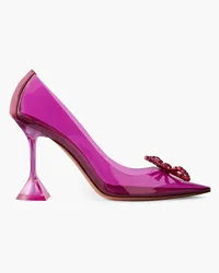 Amina Muaddi Rosie Glass leather-trimmed crystal-embellished PVC pumps - Purple Purple