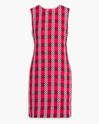 Oscar de la Renta Checked cotton-blend tweed mini dress - Red Red