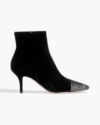 Gianvito Rossi Arabella crystal-embellished velvet ankle boots - Black Black