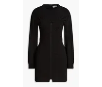 French cotton-blend terry mini dress - Black