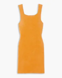 Patou Embroidered terry mini dress - Orange Orange