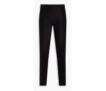 Slim-fit wool and silk-blend crepe suit pants - Black