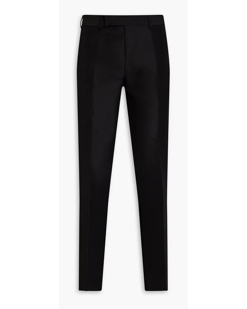 Dunhill Slim-fit wool and silk-blend crepe suit pants - Black Black