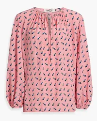 Diane von Furstenberg Freddie printed crepe blouse - Pink Pink