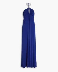 Halston Fia cutout layered jersey jumpsuit - Blue Blue