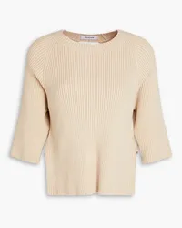 NAADAM Cutout ribbed cotton-blend top - Neutral Neutral