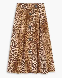 Carolina Herrera New York Leopard-print stretch-cotton twill midi skirt - Animal print Animal