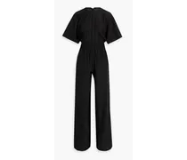 Silk-crepe wide-leg jumpsuit - Black