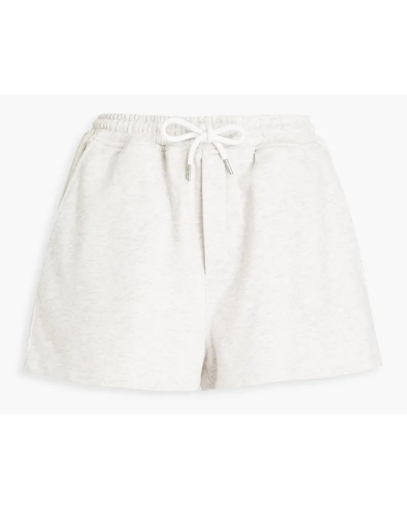 Mélange French cotton-blend terry shorts - Gray