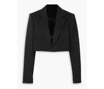 Cropped wool blazer - Black