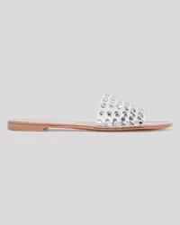 Giuseppe Zanotti Vinilie crystal-embellished PVC slides - White White