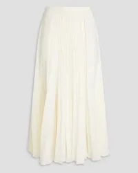 Oscar de la Renta Pleated silk-georgette midi skirt - White White