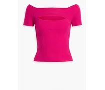 Cutout ribbed cashmere top - Pink