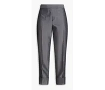 Cropped wool and mohair-blend tapered pants - Gray