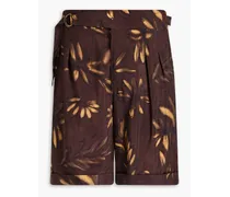 Nagi Gurkha pleated printed shorts - Brown