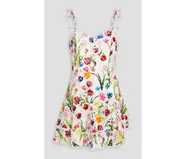 Alice Olivia - Kiss My Tulips floral-print broderie anglaise cotton mini dress - Multicolor