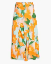 REJINA PYO Printed cady midi skirt - Orange Orange