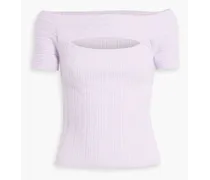 Cutout ribbed cashmere top - Purple