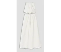 Zeta cutout linen midi dress - White