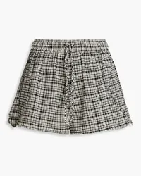 Ganni Checked seersucker shorts - Black Black