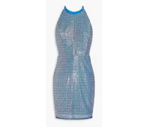 Sequined tulle mini dress - Blue