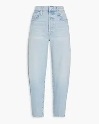 Mother The Curbside Ankle cropped high-rise tapered jeans - Blue Blue