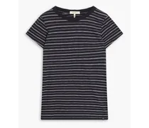 Striped cotton-jersey T-shirt - Black