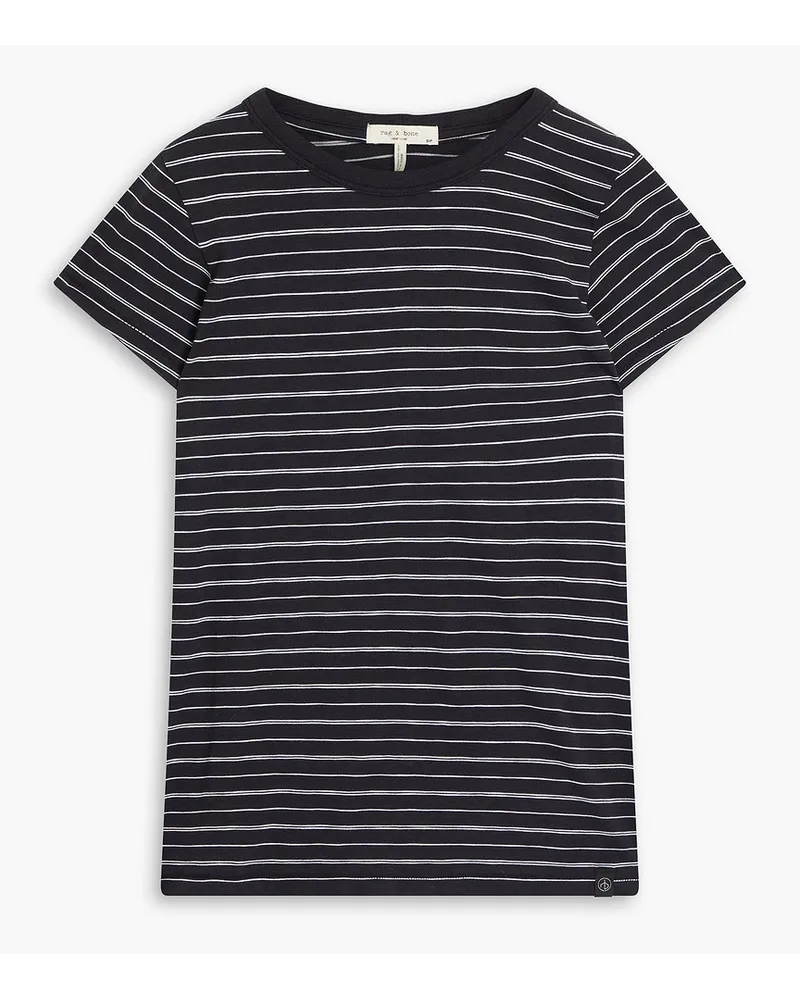 Rag & Bone Slub striped Pima cotton-jersey T-shirt - Black Black