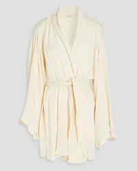 Savannah Morrow Rumba belted crinkled bamboo and silk-blend kimono - White White