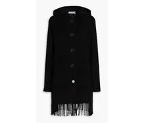 Wool-blend felt hooded coat - Black