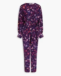 IRO Gathered floral-print Lyocell-blend jumpsuit - Purple Purple