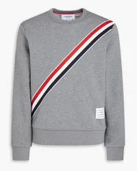 Thom Browne Striped French cotton-terry sweatshirt - Gray Gray