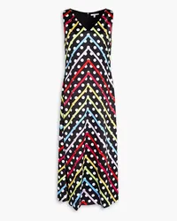 Olivia Rubin Cressida polka-dot printed satin midi dress - Black Black