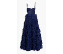 Ruffled point d'esprit gown - Blue
