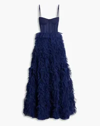 Marchesa Ruffled point d'esprit gown - Blue Blue