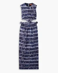 Altuzarra Ashima cutout tie-dyed cotton-blend poplin midi dress - Blue Blue