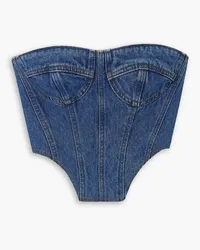 David Koma Denim bustier top - Blue Blue