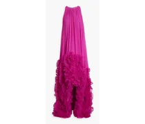 Ruffled chiffon gown - Purple