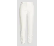 Cotton-blend slim-leg pants - White